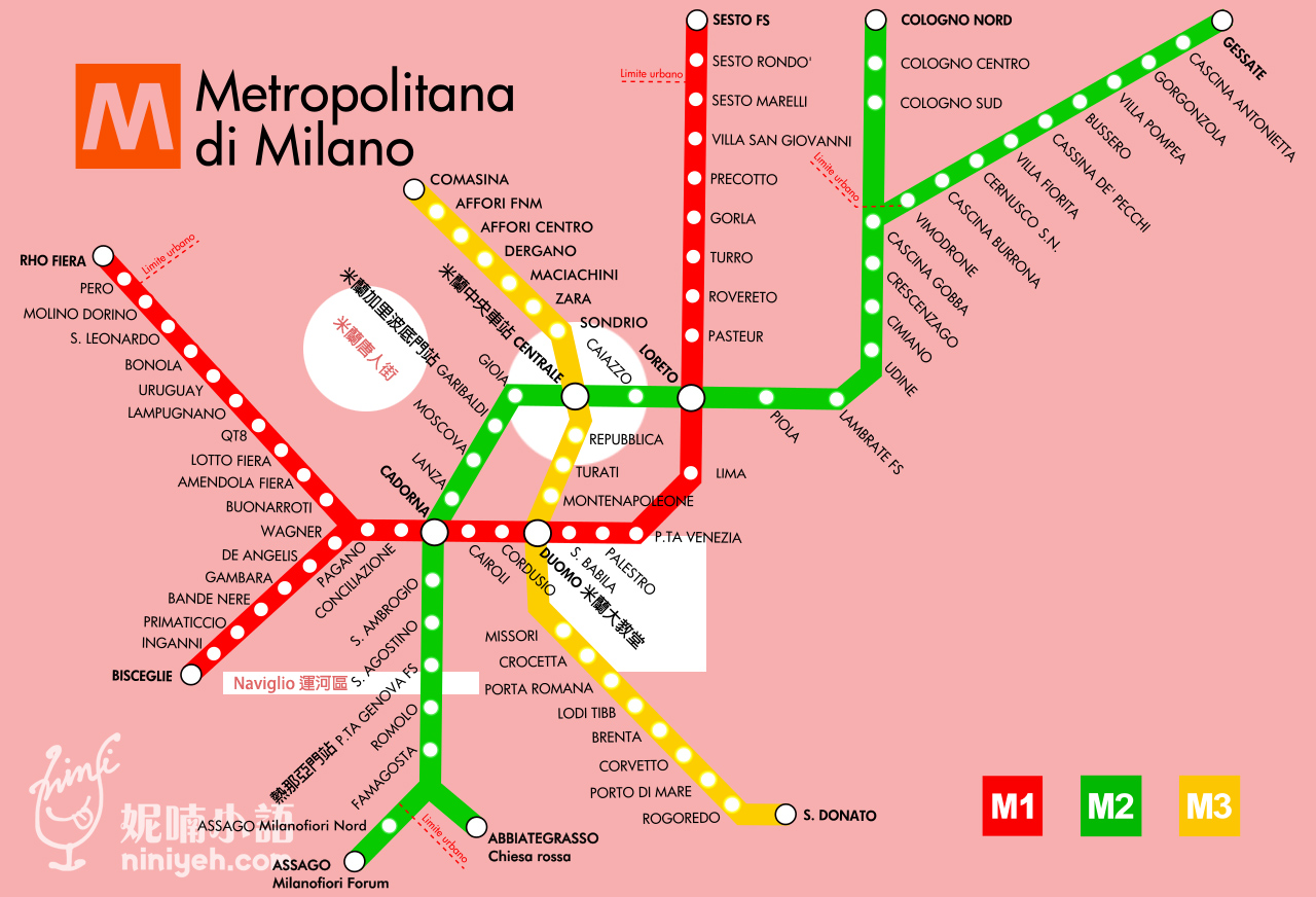 米蘭地鐵地圖