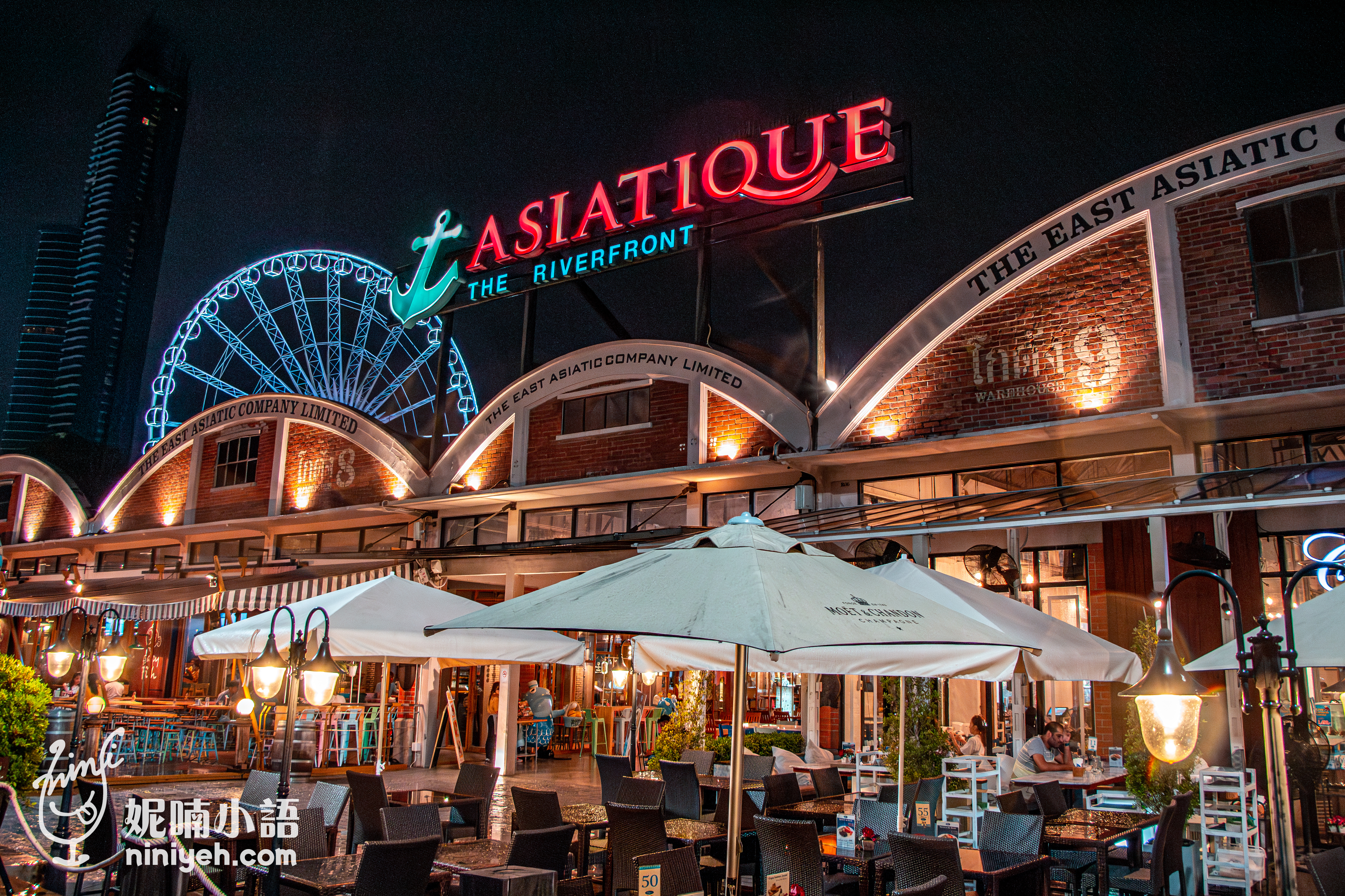 曼谷景點｜Asiatique 河濱碼頭夜市。摩天輪河岸的吸睛曼谷新地標
