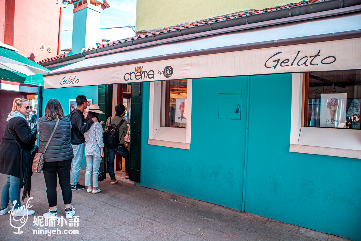 【義大利/威尼斯美食】彩色島上好吃的冰淇淋推薦「Burano Gelateria Crema」。奶油脆餅口味最特別