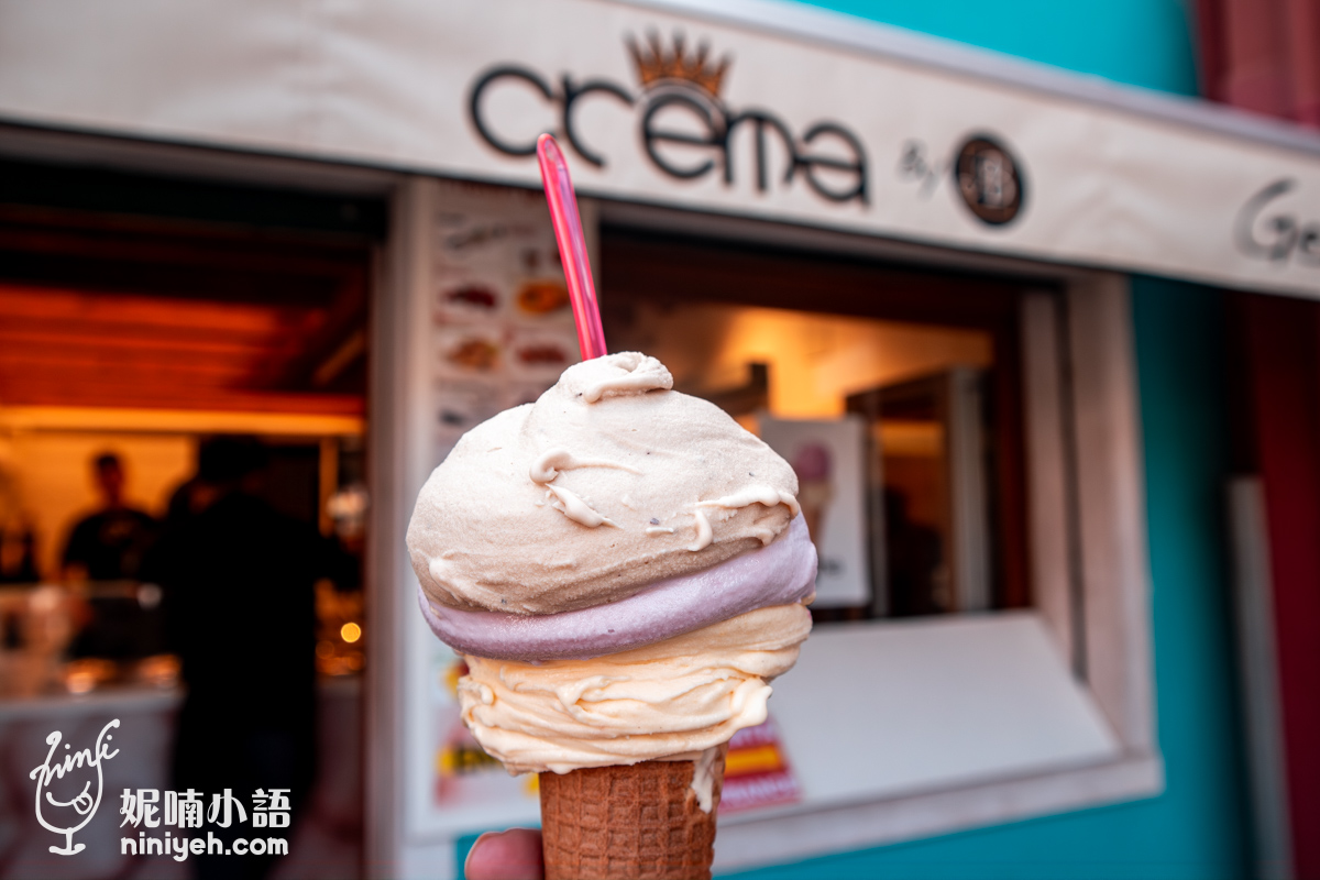 【義大利/威尼斯美食】彩色島上好吃的冰淇淋推薦「Burano Gelateria Crema」。奶油脆餅口味最特別