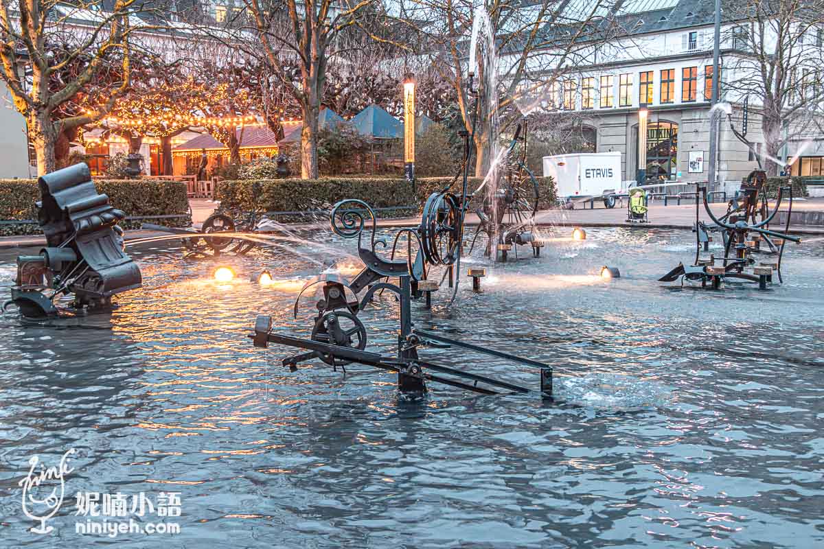 荷爾拜因機械噴泉, Tinguely Brunnen, 巴塞爾景點, 瑞士旅遊, 機械藝術, 巴塞爾旅遊攻略, 尚·丁格利, Jean Tinguely, 巴塞爾現代藝術, 巴塞爾必訪景點,