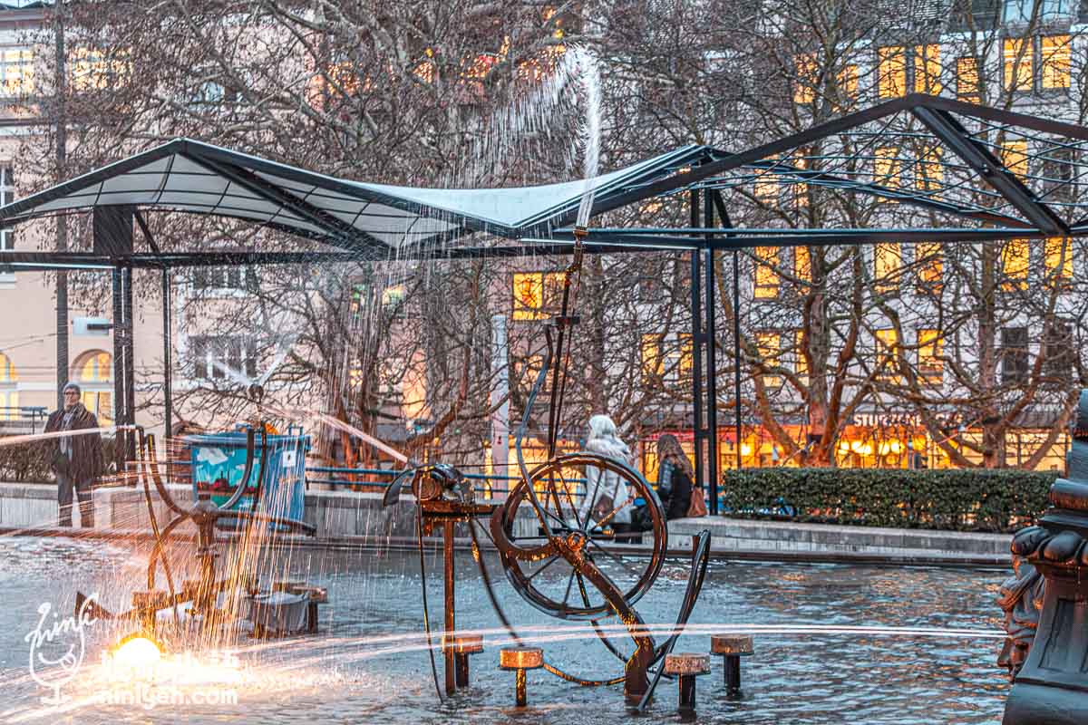 荷爾拜因機械噴泉, Tinguely Brunnen, 巴塞爾景點, 瑞士旅遊, 機械藝術, 巴塞爾旅遊攻略, 尚·丁格利, Jean Tinguely, 巴塞爾現代藝術, 巴塞爾必訪景點,