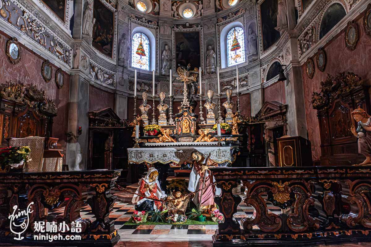 Santuario Madonna di Tirano, 蒂拉諾聖母大教堂, 伯連納列車, 義大利景點, 蒂拉諾景點, 倫巴底大區教堂, 瑞士鐵道風景, 巴洛克風格教堂, 義大利旅遊, 教堂壁畫雕刻,