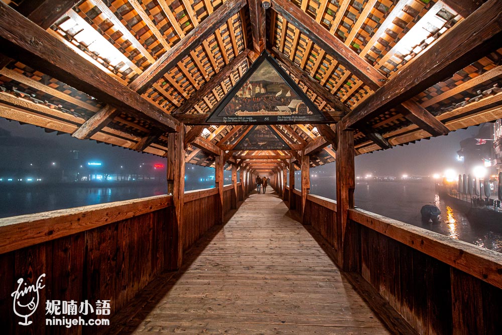 瑞士琉森景點｜卡貝爾教堂橋（Chapel Bridge）橫跨七百年的歐洲最古老木橋之琉森地標